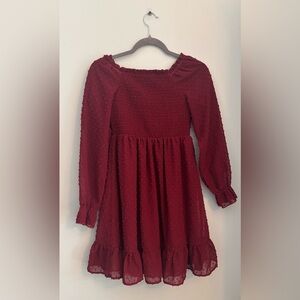 Elegant Burgundy Kids Dress